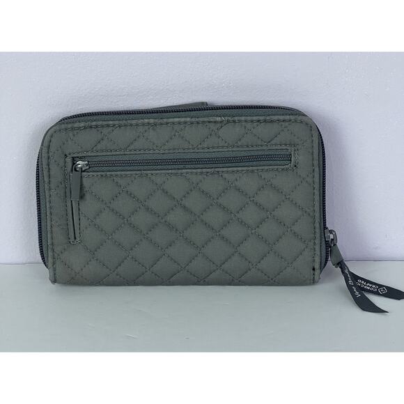 VERA BRADLEY Wallet Penguin Pair Gray RFID Turnlock Quilted Twill 36788-15739 - Picture 5 of 11